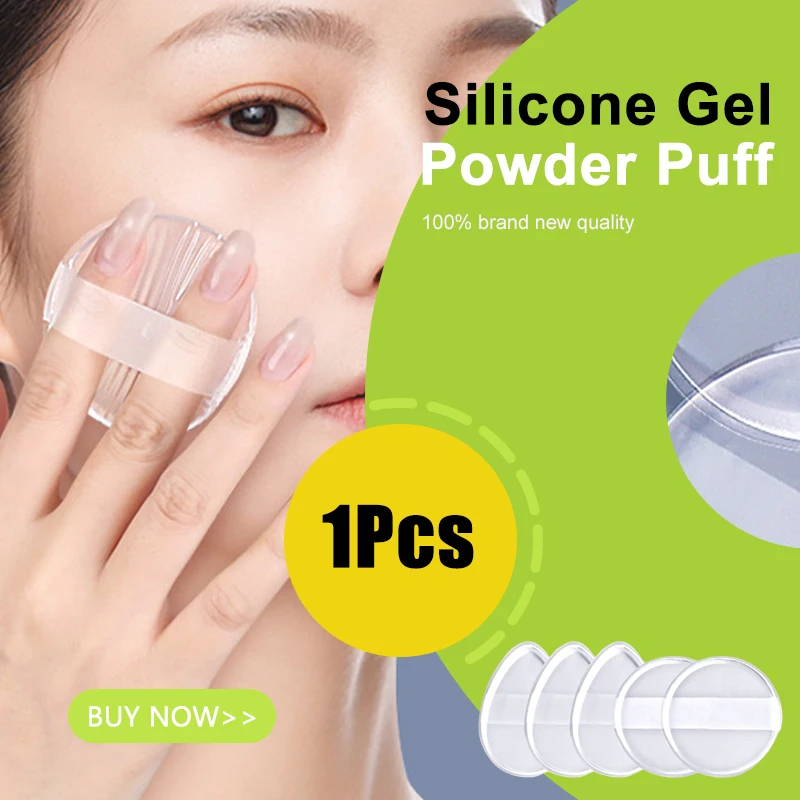 1 Stuks Transparante Siliconen Gel Poederdons Spons Gezicht Concealer Cosmetica Bladerdeeg Accessoires Voor Foundation BB Cream Geen Poeder