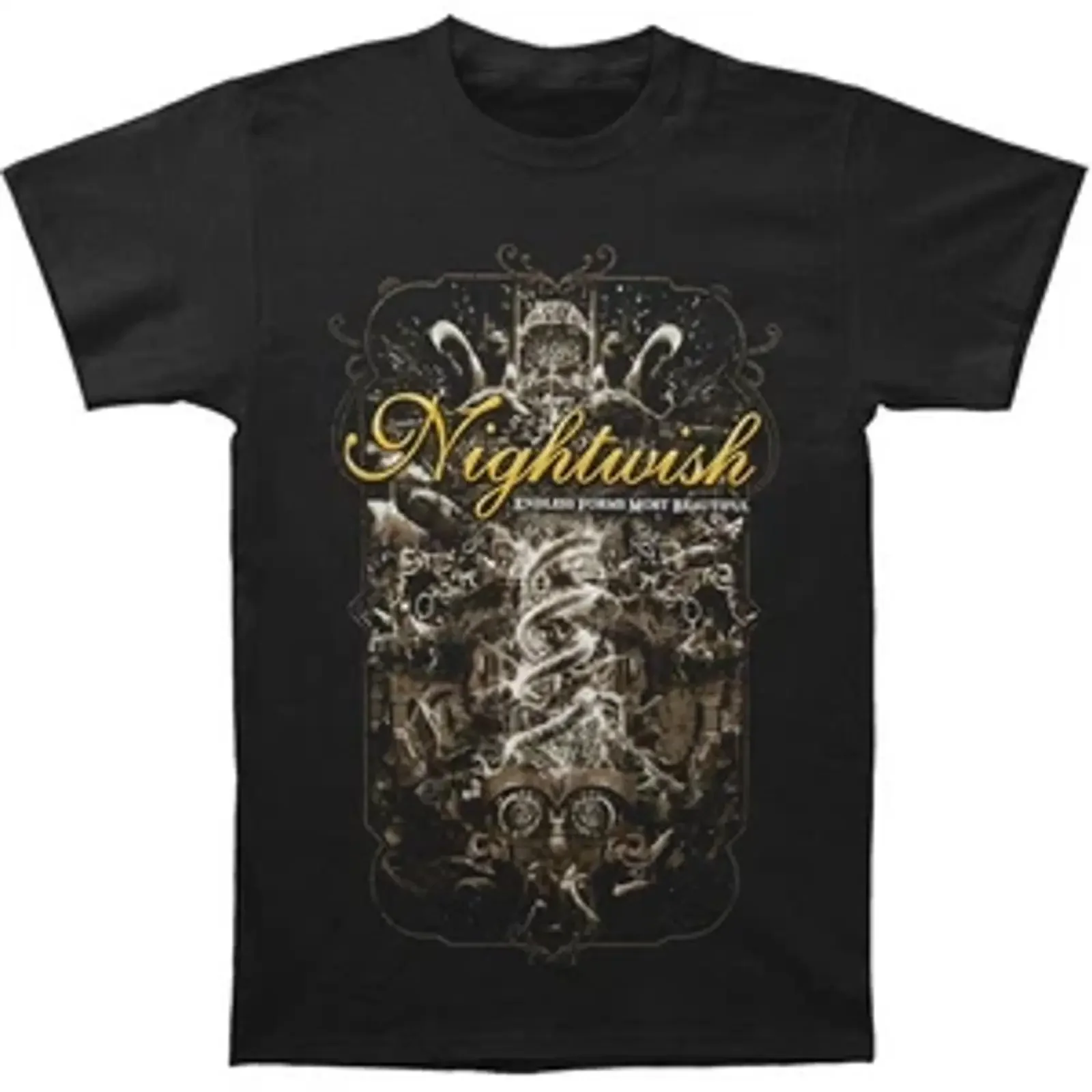 Camiseta para hombre Nightwish Endless Forms Tour Electric Factory, estilo vintage, lavada, a la moda, transpirable, ropa de diseñador, suave