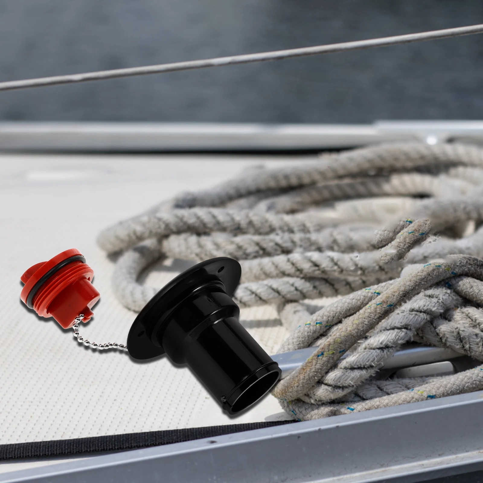 

Marine Fuel Cap for Boat Water Tank Cover Black Plastic Oil Container Lid Compatible RV Yacht Accessories Gas Tank Vent Caps