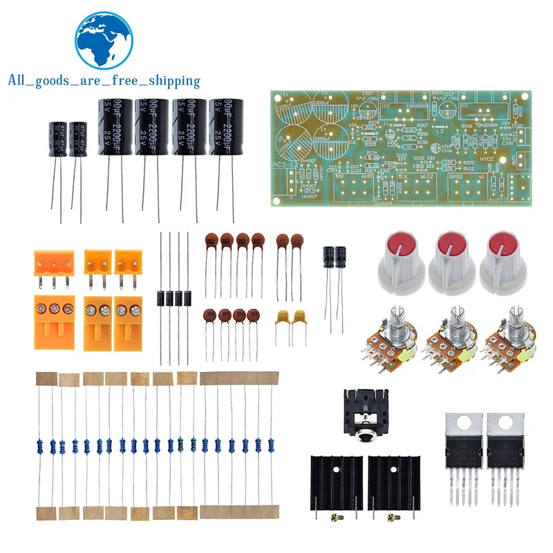 TZT 1/3pcs TDA2030A DIY Kit Electronic Amplifier Dual Channel Power Board DIY Kit for Arduino
