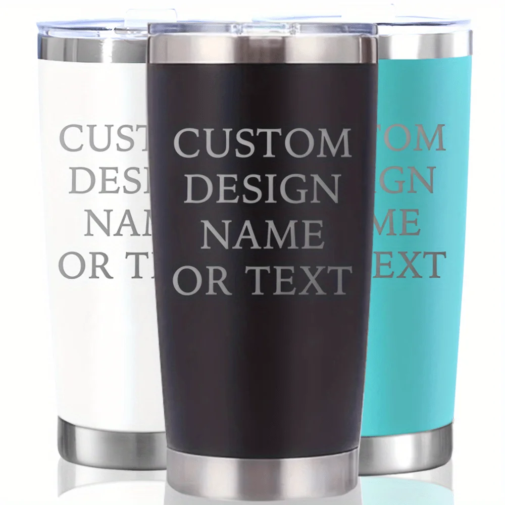 20oz Custom Thermal Water Bottle With Straw Stainless Steel coffee thermos Keeps Cold  Thermos water bottle personalized gifts