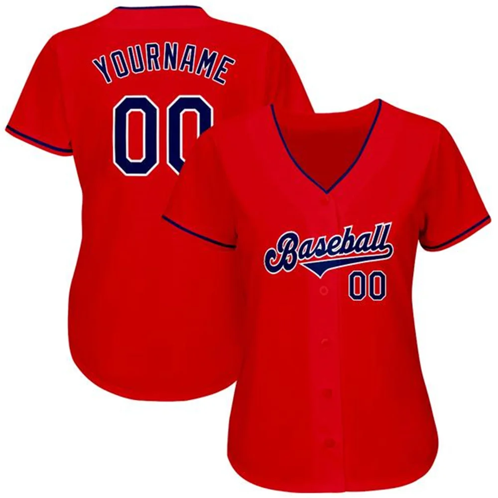 Maglia da baseball personalizzata Nome e numeri personalizzati T-shirt durevoli lavabili Donna Atletica Hip Hop Abbigliamento casual per la festa