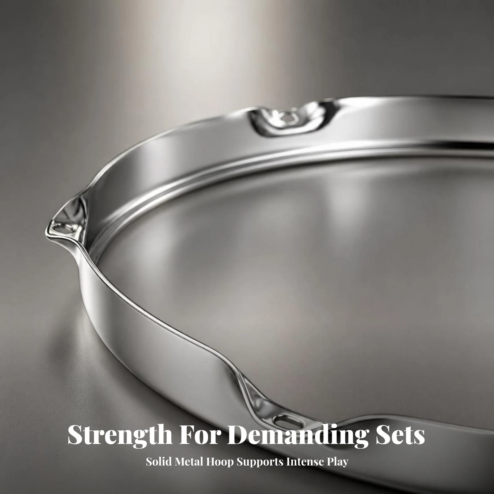 Drum Hoop with Mounting Holes Metal Chrome Drum Hoop Hardware Heavy Duty Improved Tuning Stability for Drummers, Practice Rooms