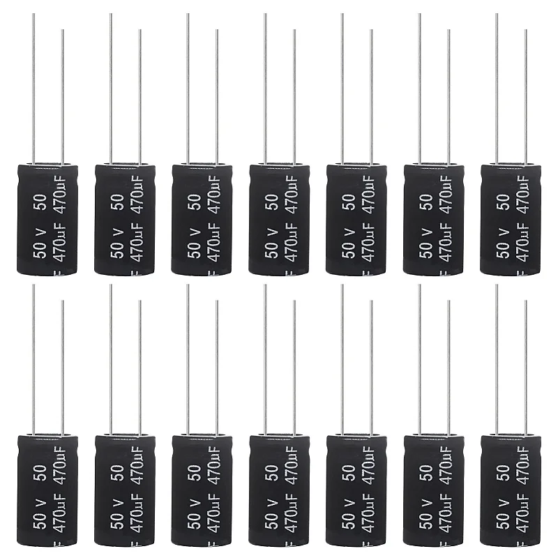

470uF 50V 10x20mm Electrolytic Capacitor 470 UF MFD 50 Volt 0.39x0.79in Aluminum Capacitors (Pack of 15)