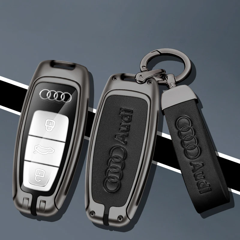 Modne etui na kluczyk samochodowy do Audi A4 B9 A6 A6L A7 A8 A8L A3 E-tron 55 Q5 Q7 Q8 C8 2019 2020 2021 Akcesoria samochodowe na kluczyk