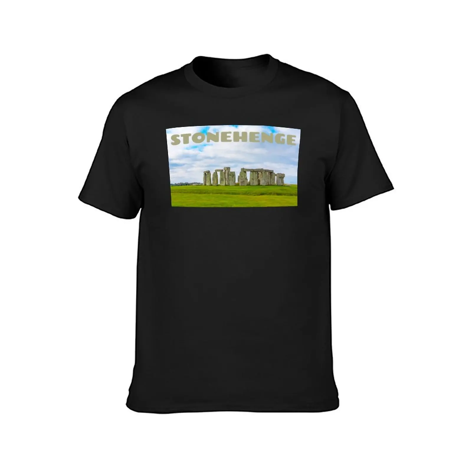 Vintage-Style Stonehenge Travel Poster T-Shirt for a boy summer top sports fans plain white t shirts men