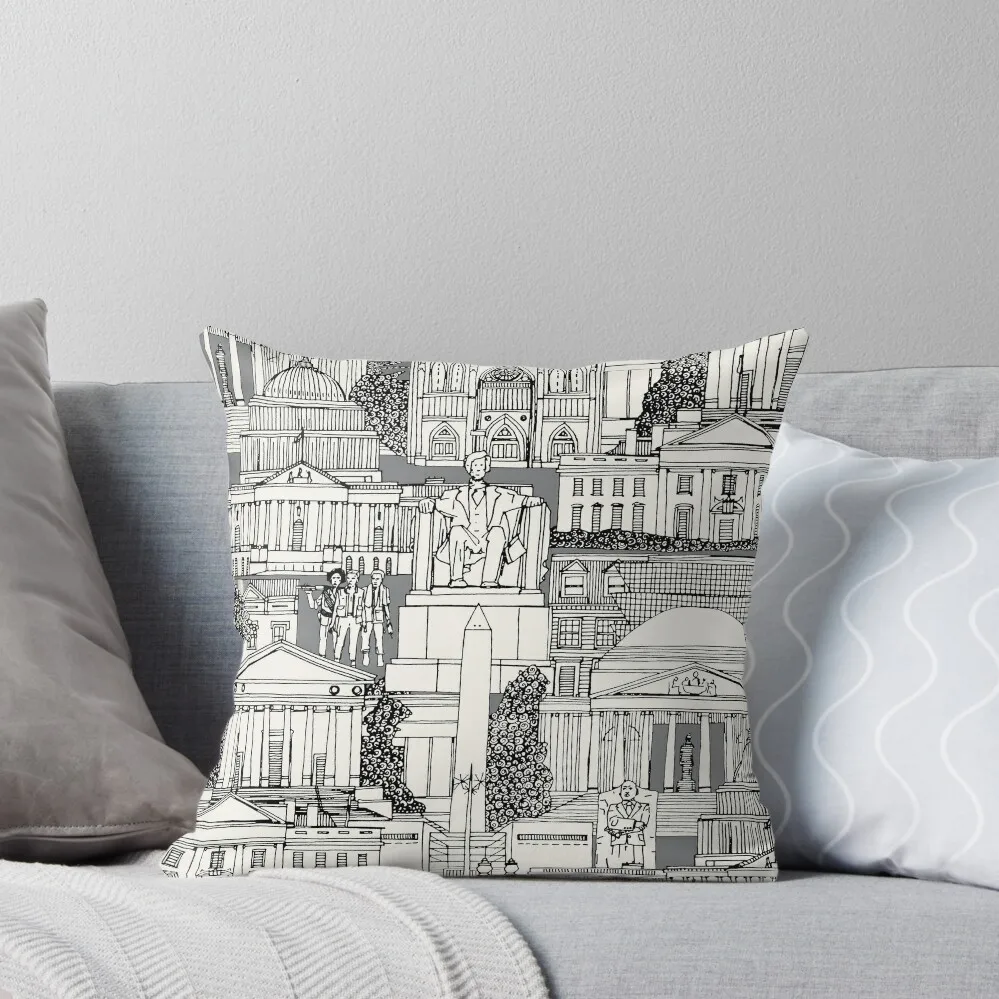 Washington DC toile gray Throw Pillow Luxury Sofa Cushions Rectangular Cushion Cover Couch Pillows Christmas Pillows