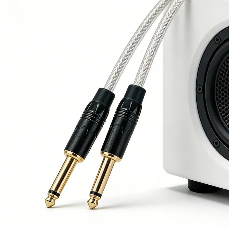 GOLLEY LION Hi-Res 6.35mm TS Mono Cable – Lossless Mono Transmission, for Home Studio/Audio Interface