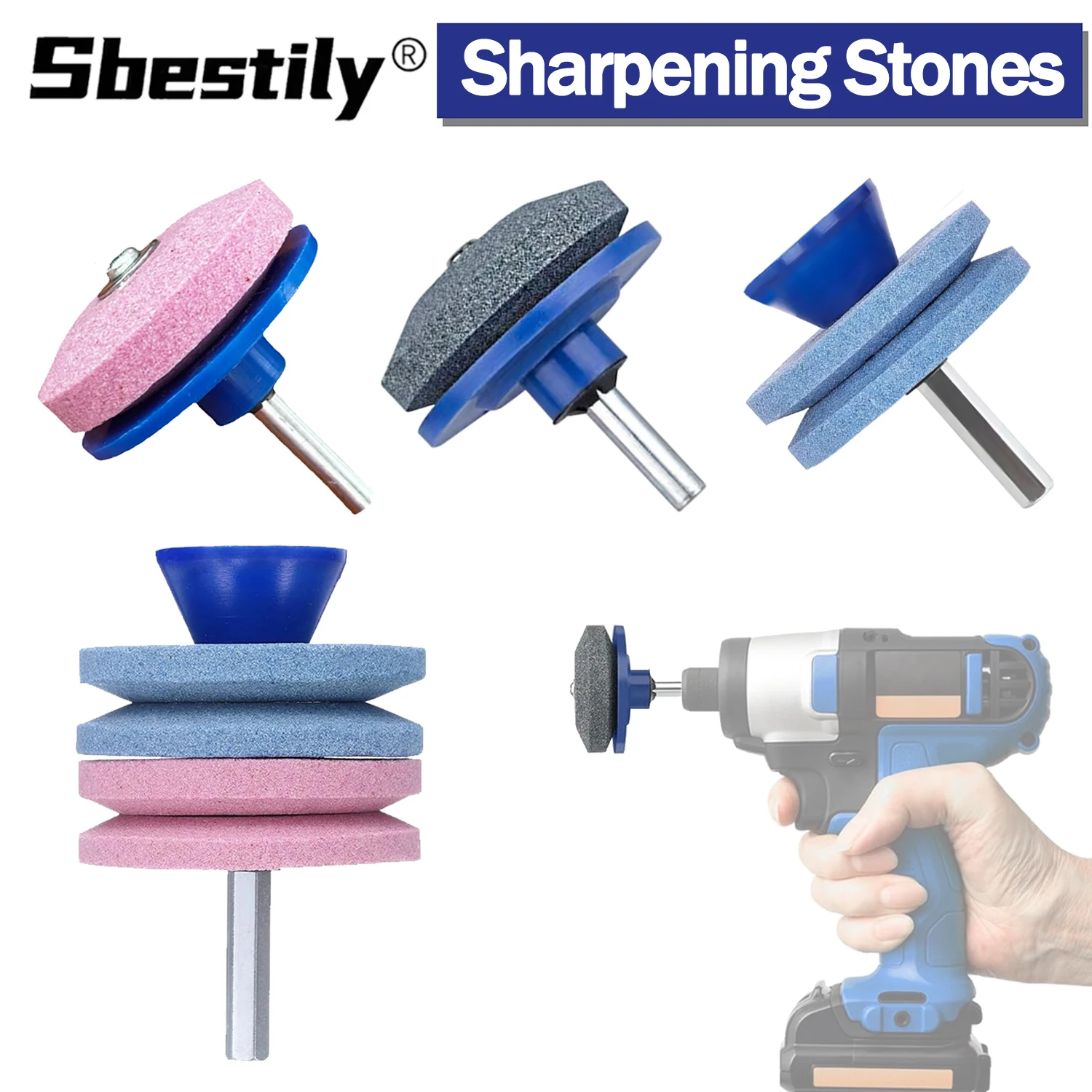 Sharpening Stone Lawn Mower Sharpener Blade Single Double Four Layer For Metal Grinding Rotary Drill Electric Drill Sharpener