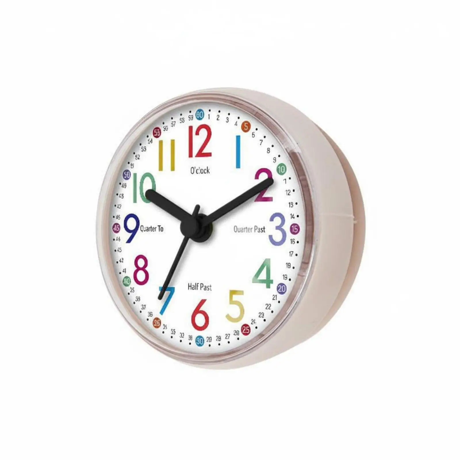 Suction Cup Wall Clock for Bathroom Shower Waterproof Fogproof Design with Large Minute Markers Educational Clock for Kids