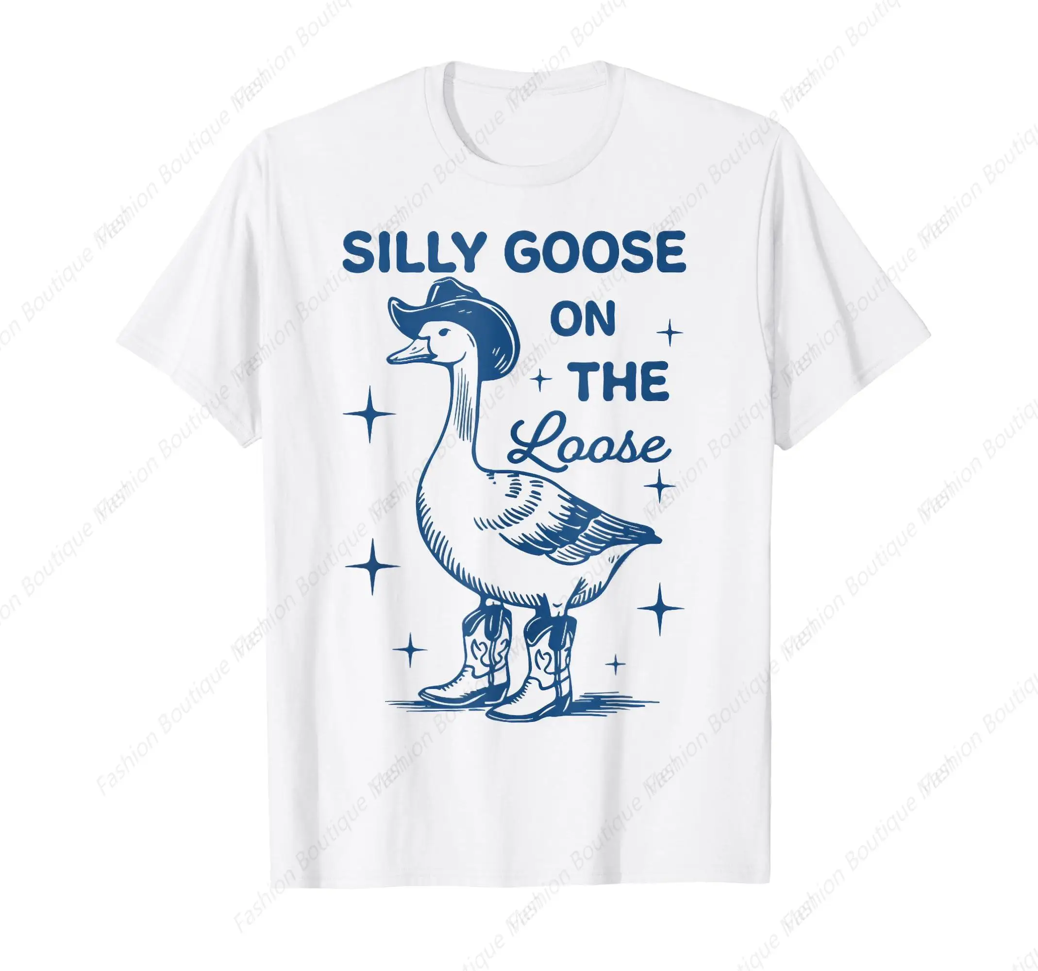 

Silly Goose On The Loose T-Shirt Men Women Leisure Drop Pure Cotton Loose Couple Tee