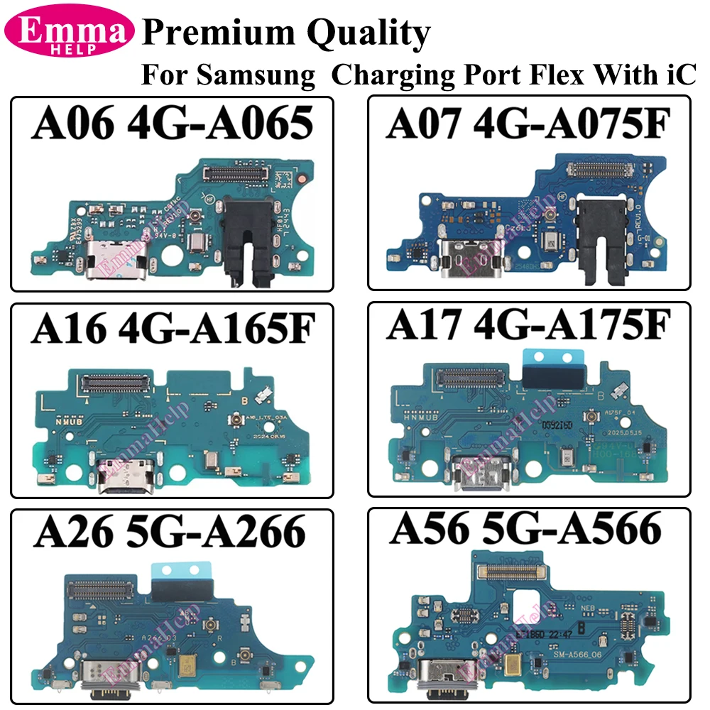 Charging Port Board For Samsung A06 A07 A16 A17 A26 A36 A53 A54 A55 A56 Microphone Module USB Fast Charge Connector Flex Cable