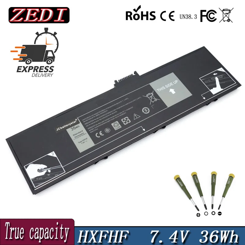 

ZEDI 7.4V 36Wh HXFHF Laptop Battery For Dell Venue 11 Pro 7130 7139 7310 Tablet PC VJF0X VT29R High Quality With Tracking Number