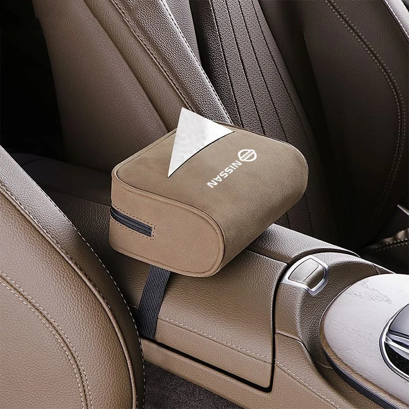 Leather Car Tissue Storage Box Auto Sun Visor Seat Back Hanging Tissue Box Holder For Nissan Qashqai X Juke J10 J11 Trail Tiida