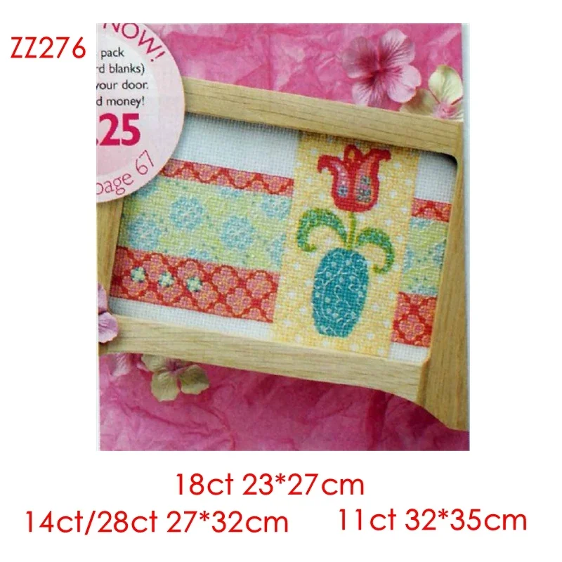 Cross Stitch Kit Magazine Style Flower Tulip 28ct18ct14ct11ct Precision Print Embroidery Cloth DIY Hand Embroidery Material Bag