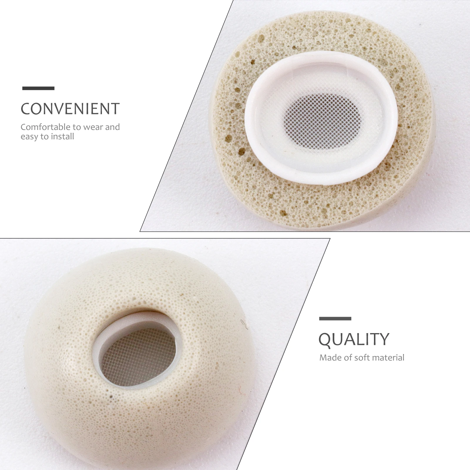 

3Pairs Noise Reducing Earbuds Tips Soft Replacement Earphone Covers Compatible with AirPods Pro Comfortable Headphone