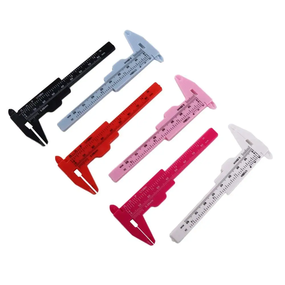 แบบพกพาเลื่อนออกแบบเครื่องมือแต่งหน้า Professional Vernier Caliper เครื่องมือวัดคิ้ววัดไม้บรรทัด Thrush Artifact