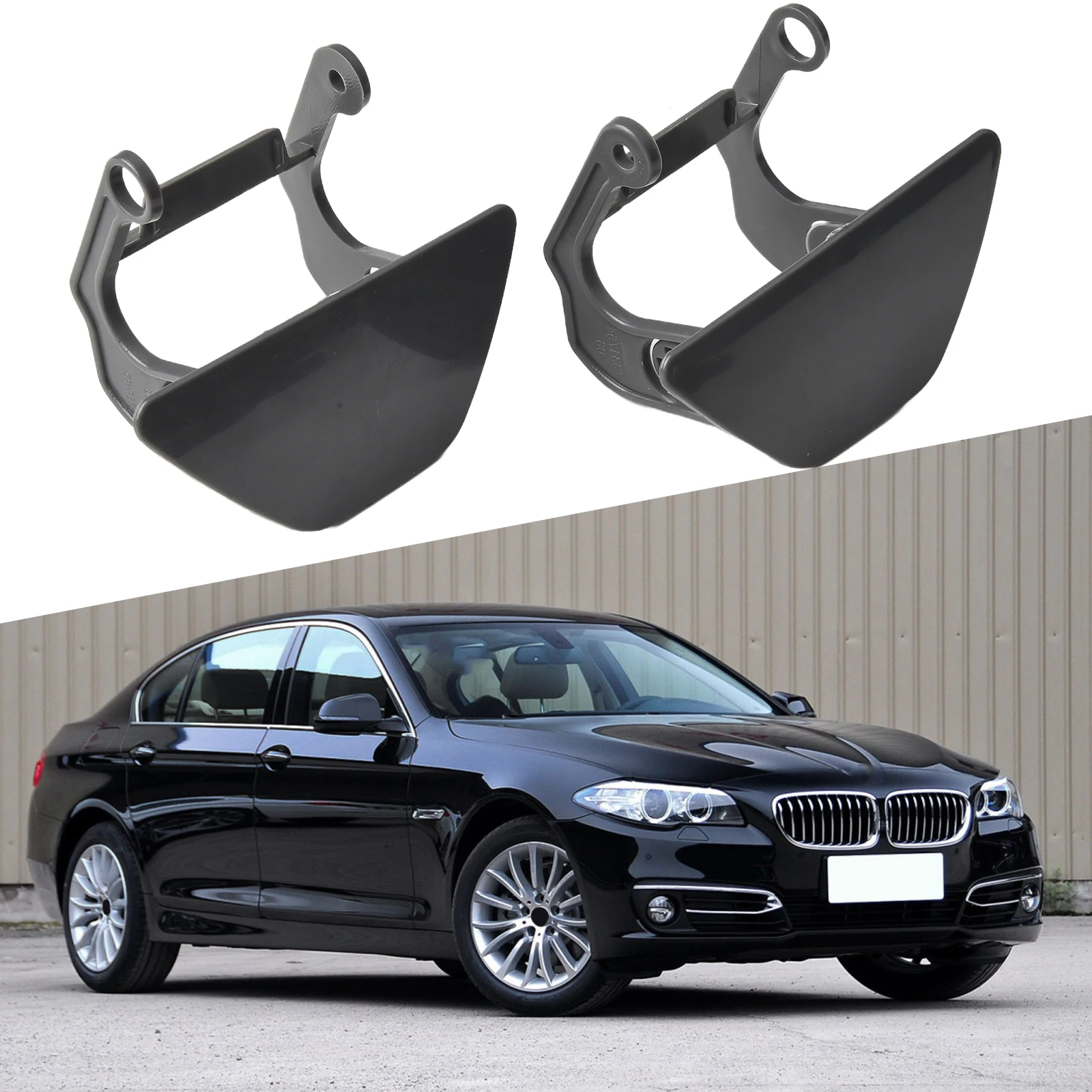 2pcs Plastic Bumper Headlight Front Washer Cover 51117332683 51117332684 Accessories Parts Plastic For BMW 535i F10 F18