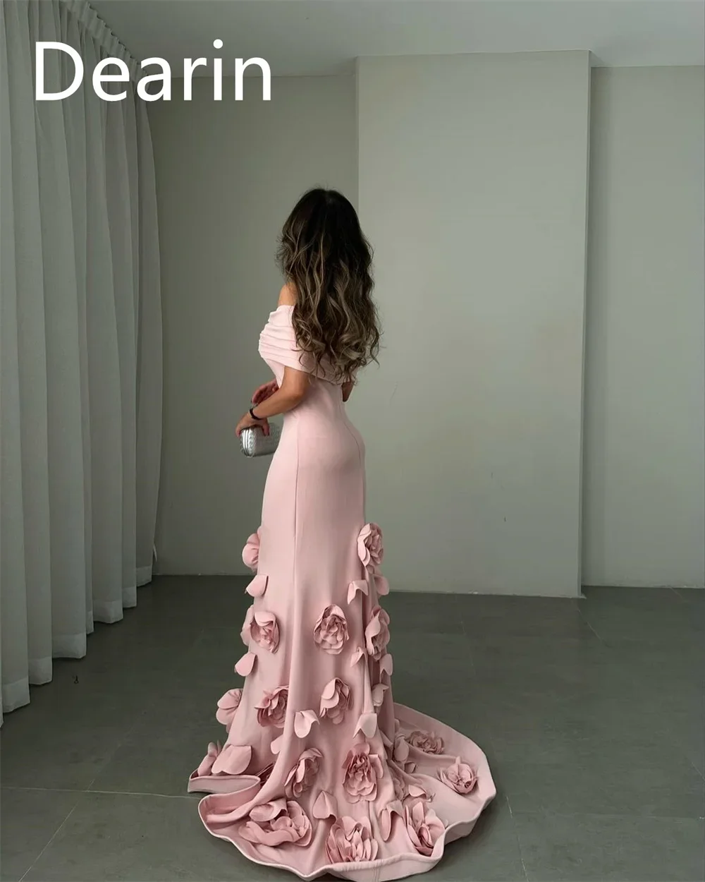 Customized Evening Gown Women Formal Dearin Off-the-shoulder Sheath Floor Length Skirts Draped Bespoke Occasion Dresses Prom Dre