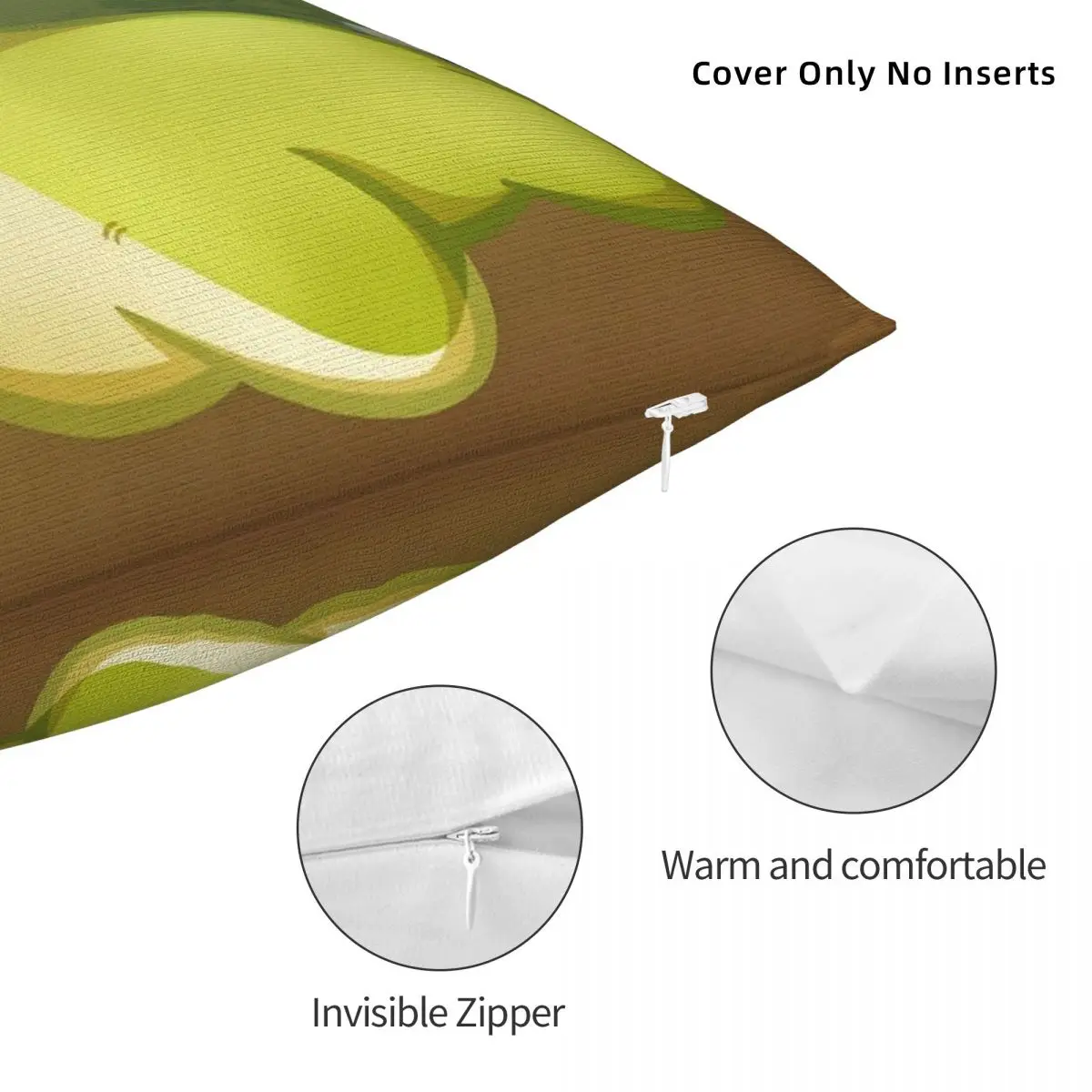 وسادة مربعة مزخرفة مع سحاب لوسادة السرير ، بوليستر كتان ونمط مخملي ، غطاء وسادة Nessie ، قمة الأسوار #5