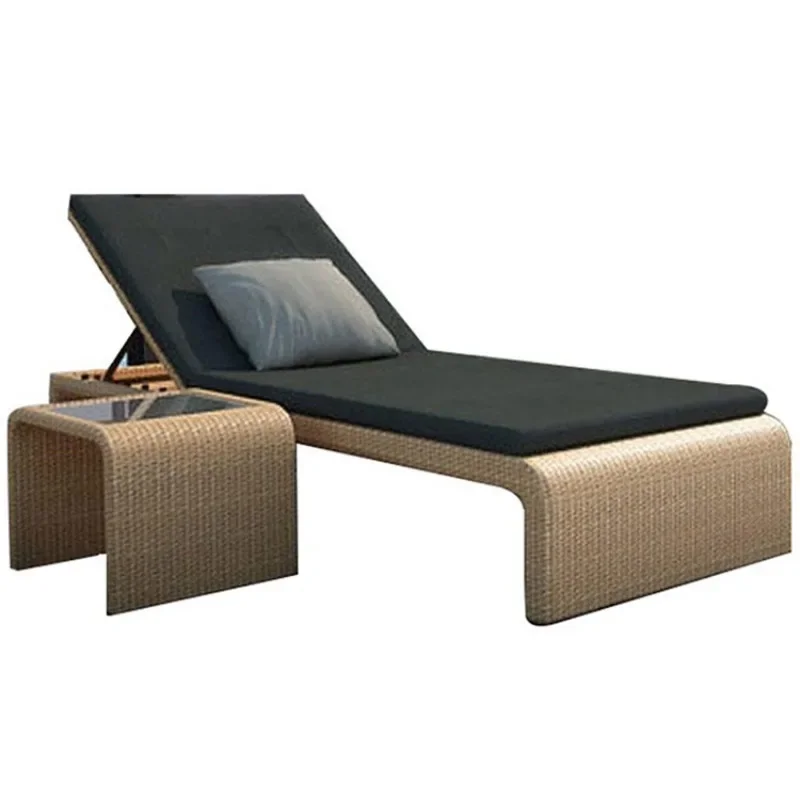 Outdoor pool lounge chairs rattan waterproof sunscreen beach chairs courtyard garden balcony