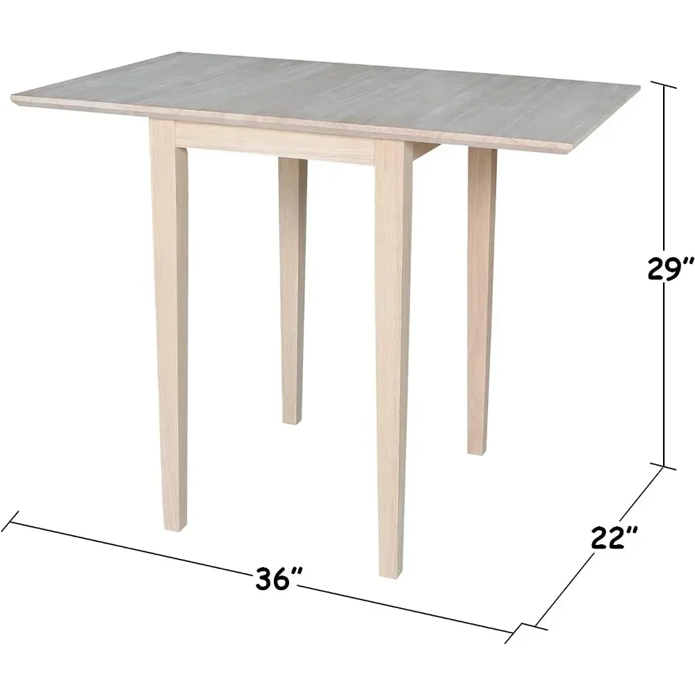 International Concepts Small Drop-leaf Table, Unfinished