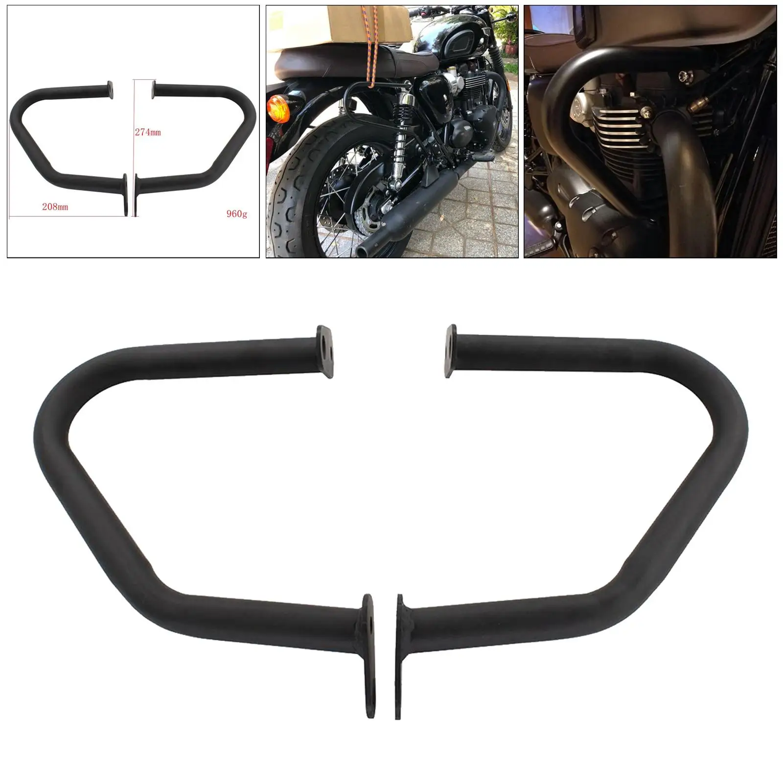 

1 paar Black Motorcycle Engine Guard Crash Bars 200 2016-2019