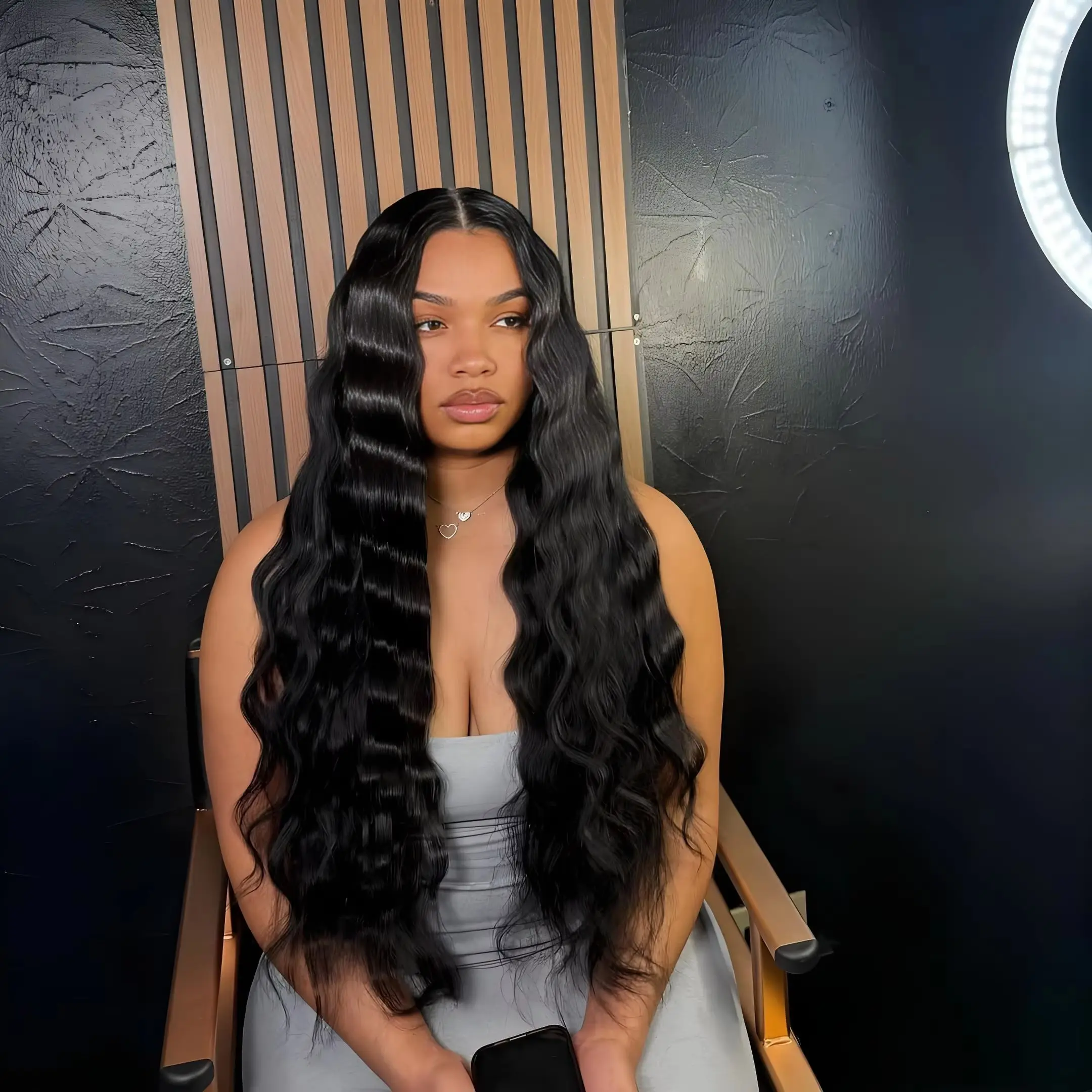 

Парик из 100% натуральных человеческих волос, 220 плотности, с эффектом Body Wave, 13x4 HD прозрачный кружевной фронтальный парик, натуральный черный цвет, 13x6, предварительно выщипанный, 46 дюймов