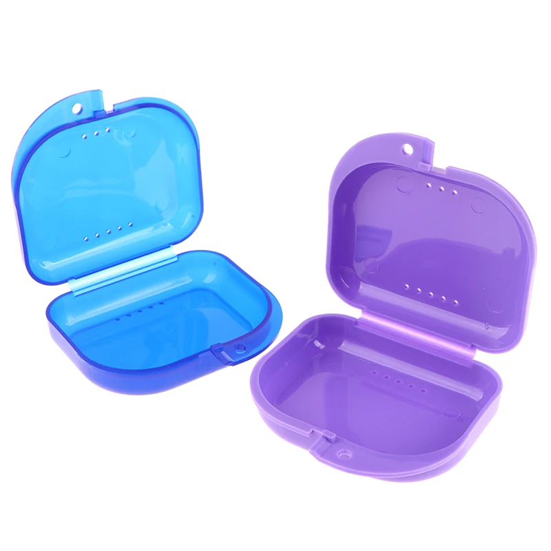 

1pc Denture Storage Box Dental Retainer Orthodontic Mouth Guard Container Plastic Oral Hygiene Tray Dental Appliance Case