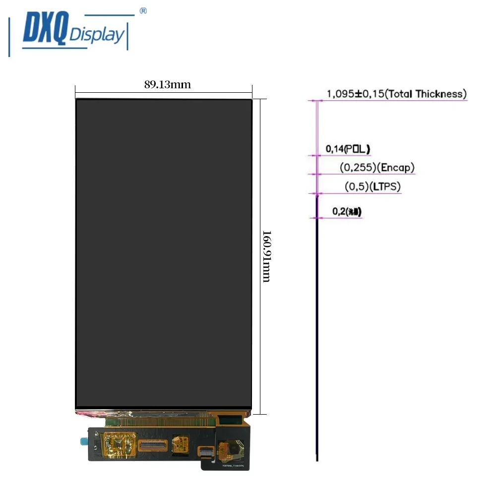 7inch AMOLED Modules 1080*1920 MIPI  Oncell Touch High Refresh Rate Industrial control Medical 7inch AMOLED lcd display modul