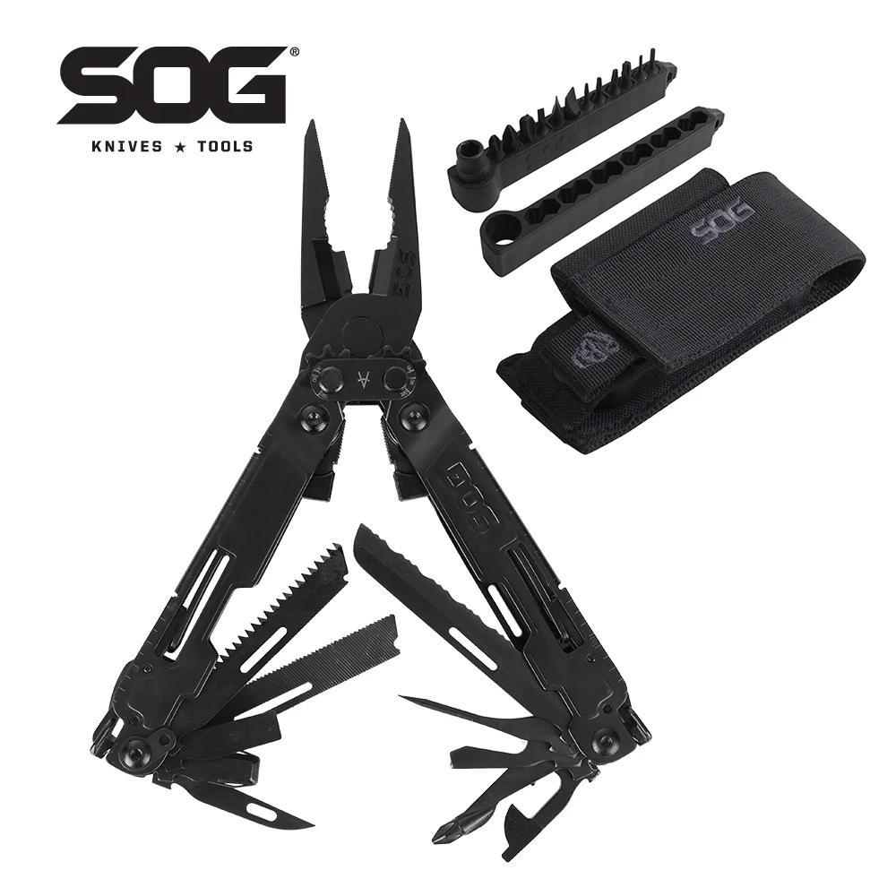 

Многофункциональный инструмент SOG PowerAccess Deluxe 21-в-1: профессиональные складные плоскогубцы, ножи, портативные ручные инструменты EDC с чехлом и набором шестигранных бит