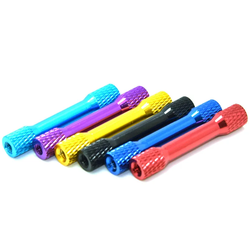 CNC Double Knurled 6061 Aluminum Female Thread Spacer Nut DIY PC FPV Frame