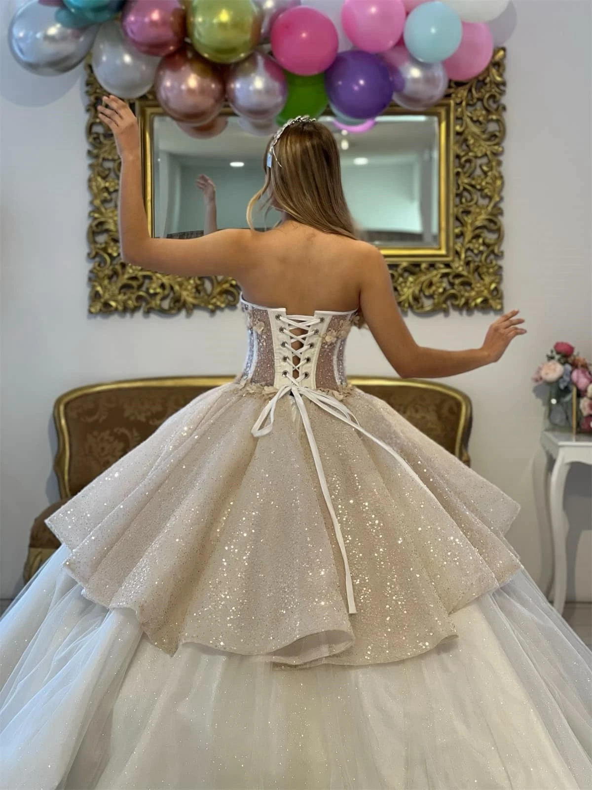 Puffy Princess Quinceanera Dresses Ball Gown Sweetheart Tulle Appliques Sweet 16 Dresses 15 Años Custom