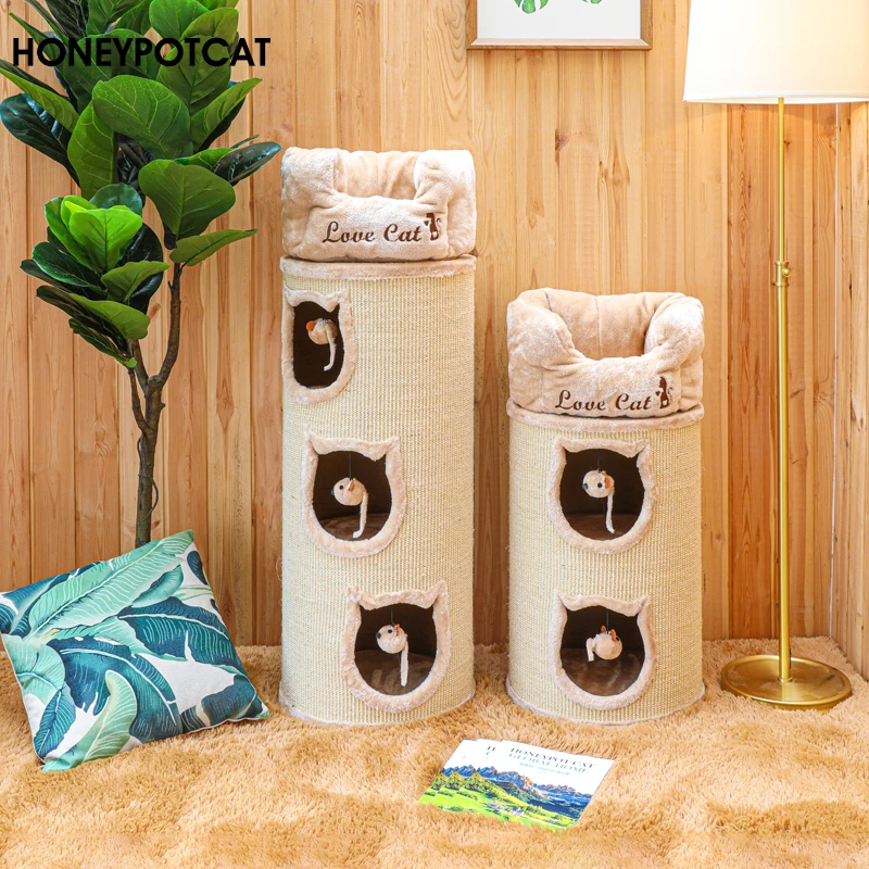 

cat climbing frame,litter,tree integration, sisal bucket multi-layer cat litter, winter warm cat house