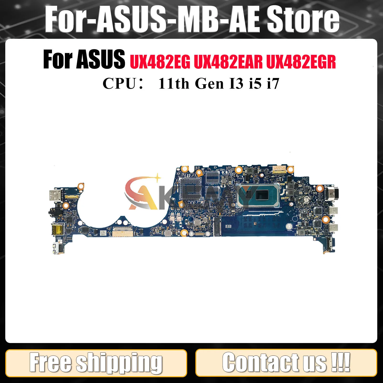 

Материнская плата UX482EAR для ноутбука ASUS BE482E UX482EG UX482E UX4100E BX482E UX482EGR UX482EA UX482EAR, материнская плата 11-го поколения I3 i5 i7