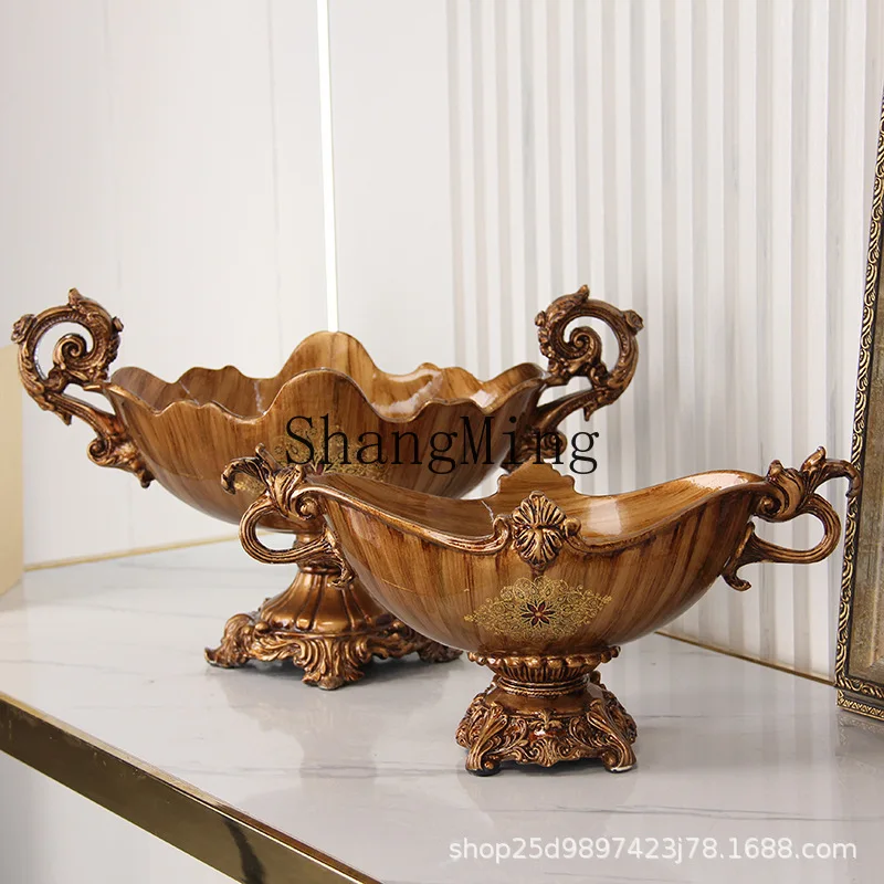 

CL retro fruit plate fruit plate home living room creative decoration ornament luxury high-end fruit bowl