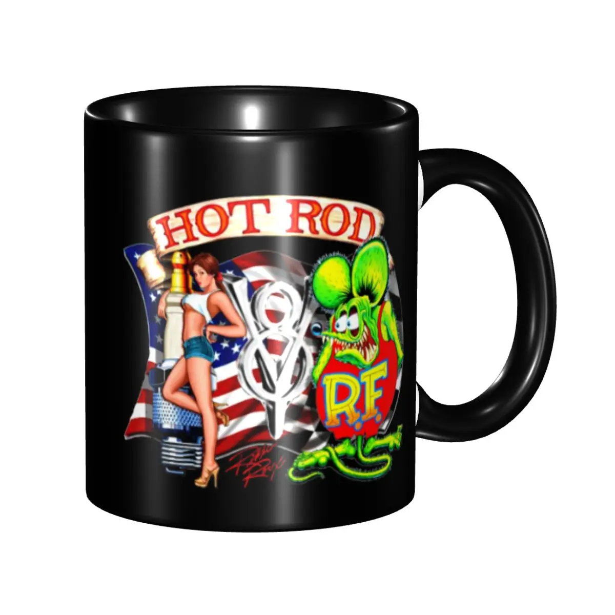 

American Hot Rod Mugs Customized Rat Fink Coffee Ceramic Mug Cup Creative Gift