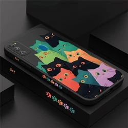 Cute Colorful Cats Print Case For Samsung Galaxy M14 M60S A81 M33 M31 M30S M21 M10 F62 M62 M53 M51 Liquid Silicone Soft Cover