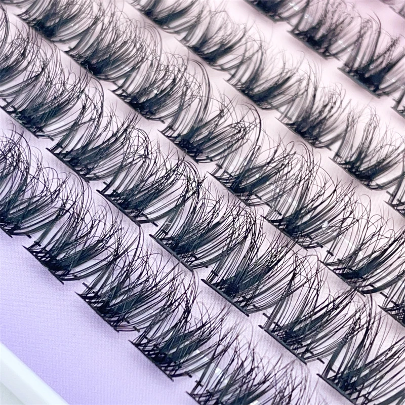 Set di ciglia finte segmentali popolari all'ingrosso a 13 file di dimensioni miste fai-da-te per il trucco del salone di bellezza