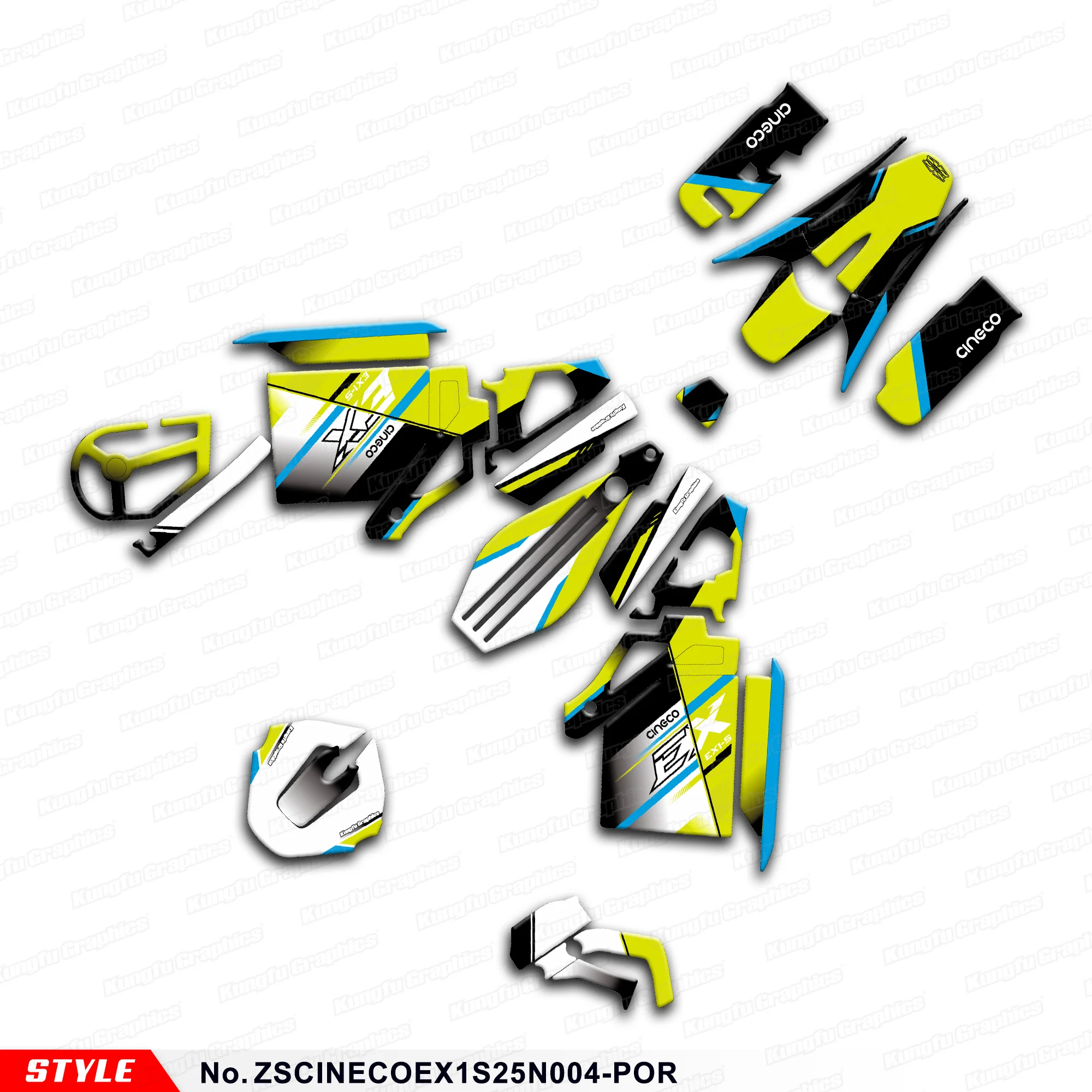 

Набор графических наклеек JY RACING, виниловая пленка для CINECO EX1-S EX1-RPO, клейкая наклейка, декор, ZSCINECOEX1S25N004-POR