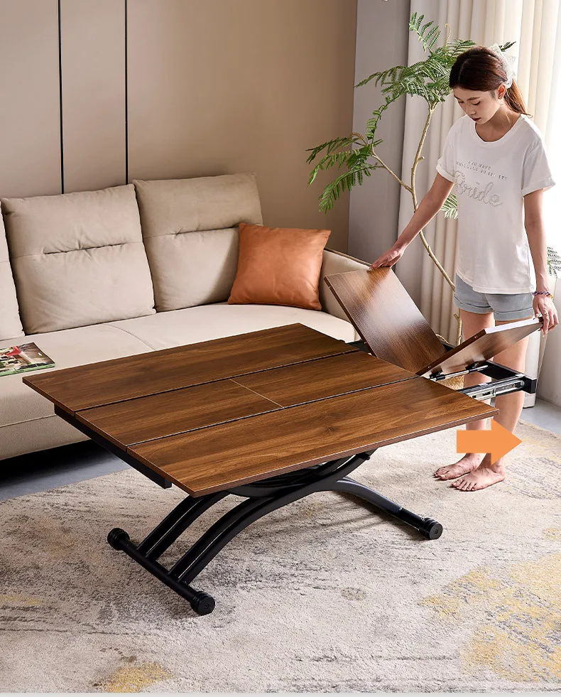 طاولة قهوة قابلة للرفع وطاولة طعام مزدوجة الأغراض وطاولة شقة صغيرة اثنين في واحد وغرفة معيشة منزلية قابلة للطي