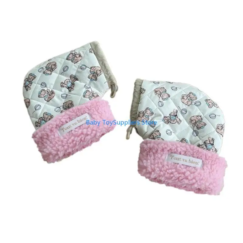 

R1WF 1 пара детских перчаток для скутера с мультяшным принтом, варежки для автомобиля, теплые перчатки