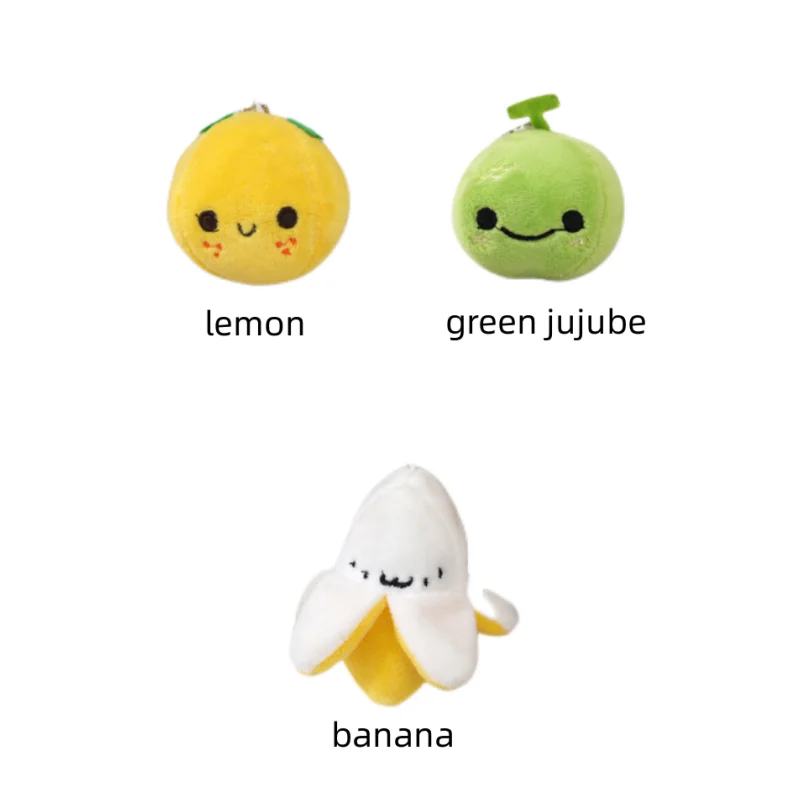 10 pz all'ingrosso frutta farcito giocattoli peluche Pet Toy soft Plushier bambole portachiavi accessori borsa zaino ciondolo 114 #
