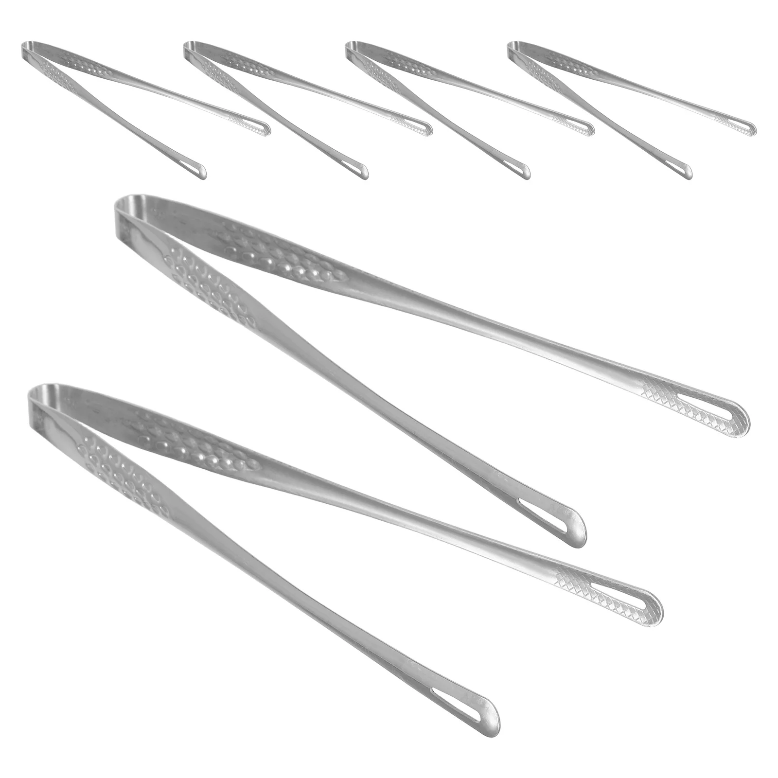 

6Pcs Stainless Steel Ice Tongs Endurable Material Easy for Sugar Cubes Pastries Ice Appetizers Bread Tongs