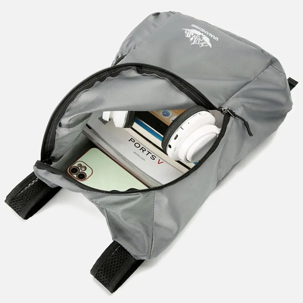 Folding Backpack Cycling Sports Lightweight Gray 20L Capacity Water Resistant Ultralight For Men Women Travel Hiking Camping