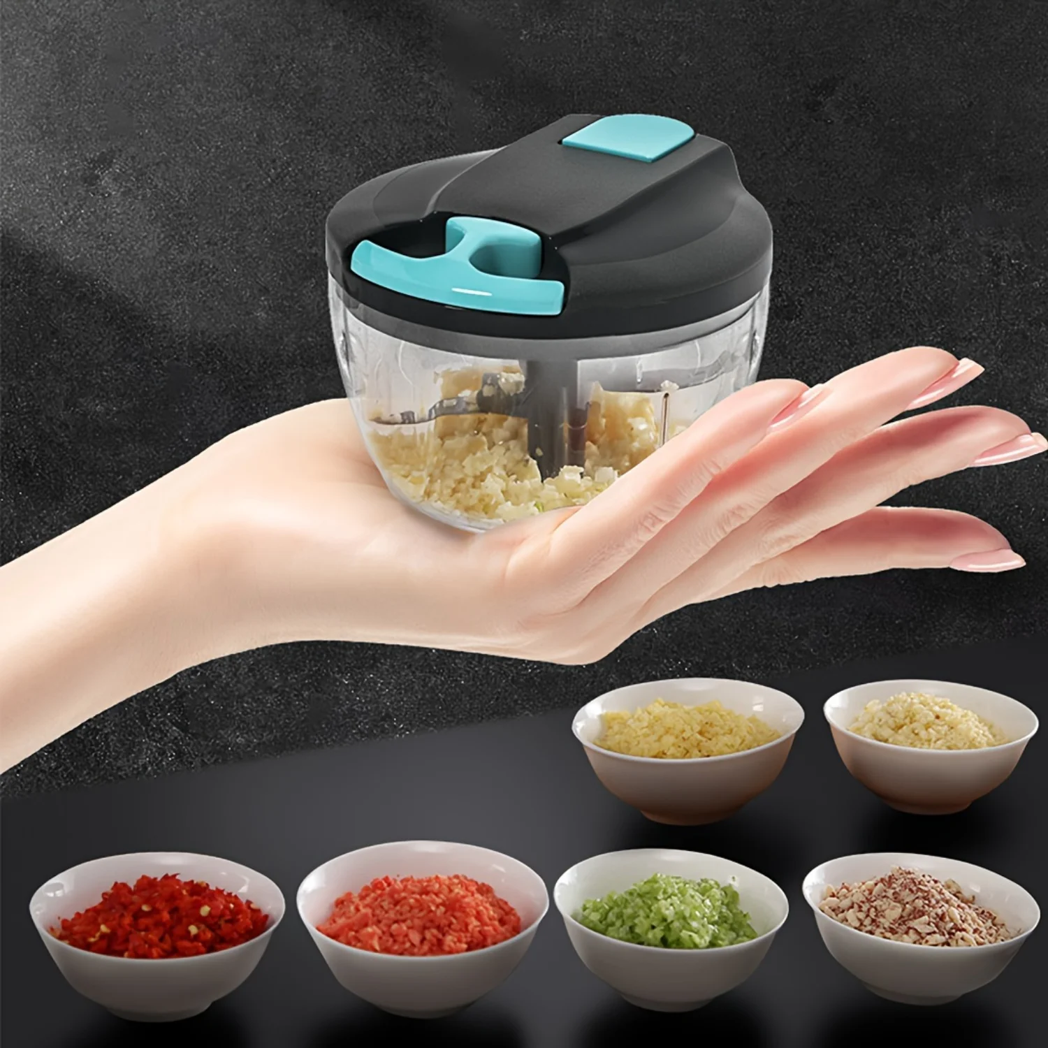 효율적인 야채 다지기, 썰기 및 가공을 위한 3-in-1 핸드 블렌더 주방 도구