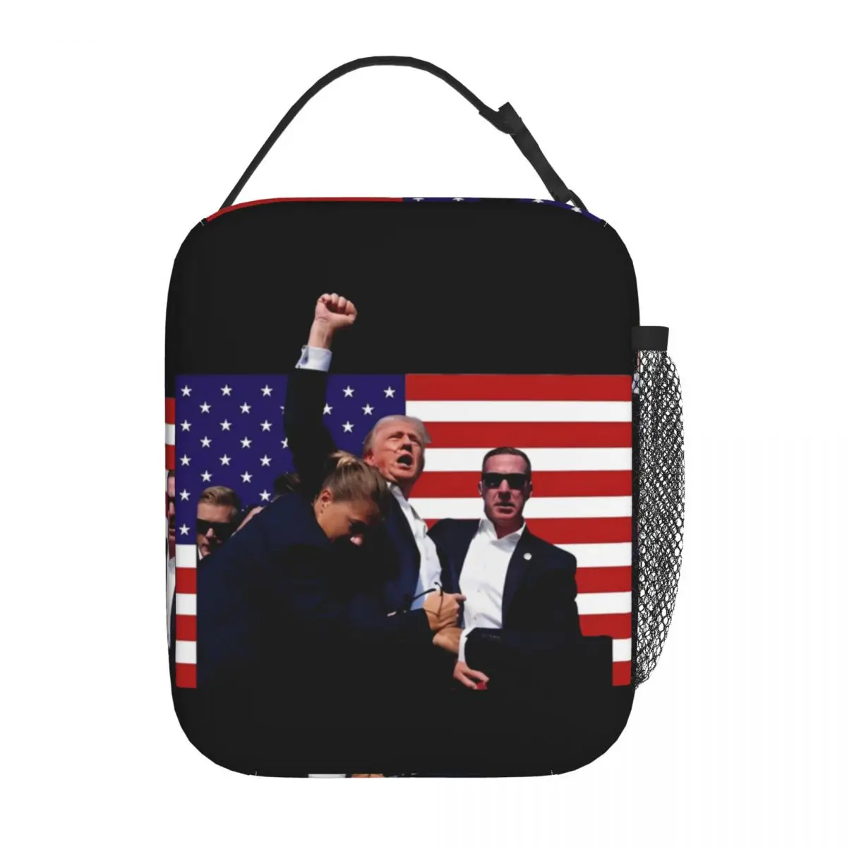 2024 President Trump Fight Merch Insulated Lunch Bag For School Office Failed Shooting Food Box Portable Thermal Lunch Boxes