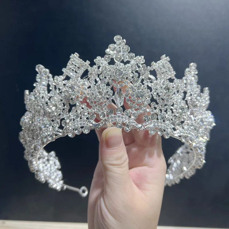 NiuShuya Big Crown for Queen Princess Pageant Tiaras  Rhinestone Headbands for Women Bride Wedding Hair Accessories