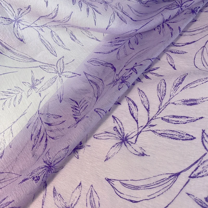 

Small Fresh Lyocell Printing Fabric Purple Tie-dye Spring And Summer Dress Hanfu Clothing Sewing Fabrics Needlework Wholesale