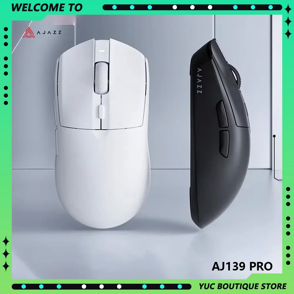 Ajazz AJ139 Pro Gaming E-sport Ergonomic Mouse  PAW3395 Sensor 2.4G Lightweight Wireless Mouse 4K Custom Gaming Accessories Kits